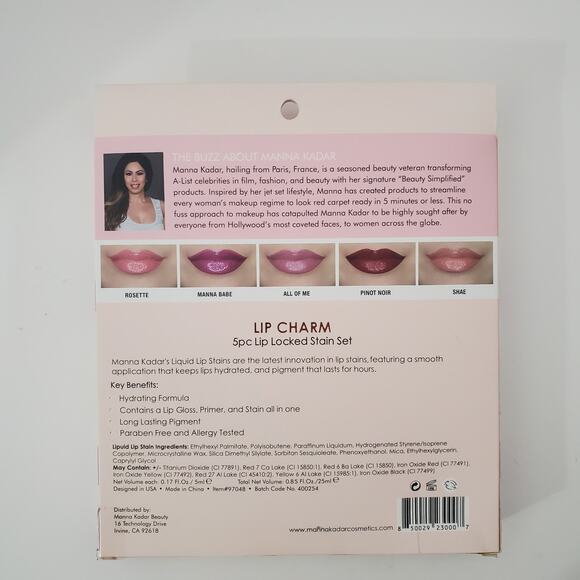 Manna Kadar Lip Charm 5pc Lip Locked Stain Set 0.17 fl oz each - Picture 4 of 8